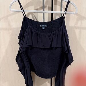 INC International Concepts Black Ruffle Camisole